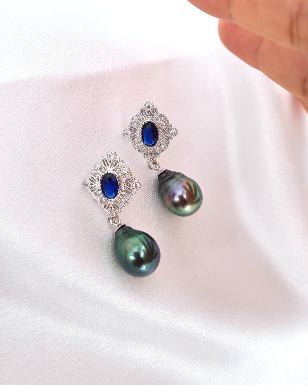 Tahitian pearl stud earrings hot sale