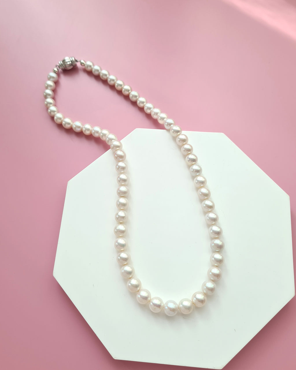 White Pearl Strand Necklace, Classic Pearl Jewelry in Singapore