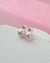 White Akoya Pearl 18k Stud Earrings with Pink Sheen 7.5mm