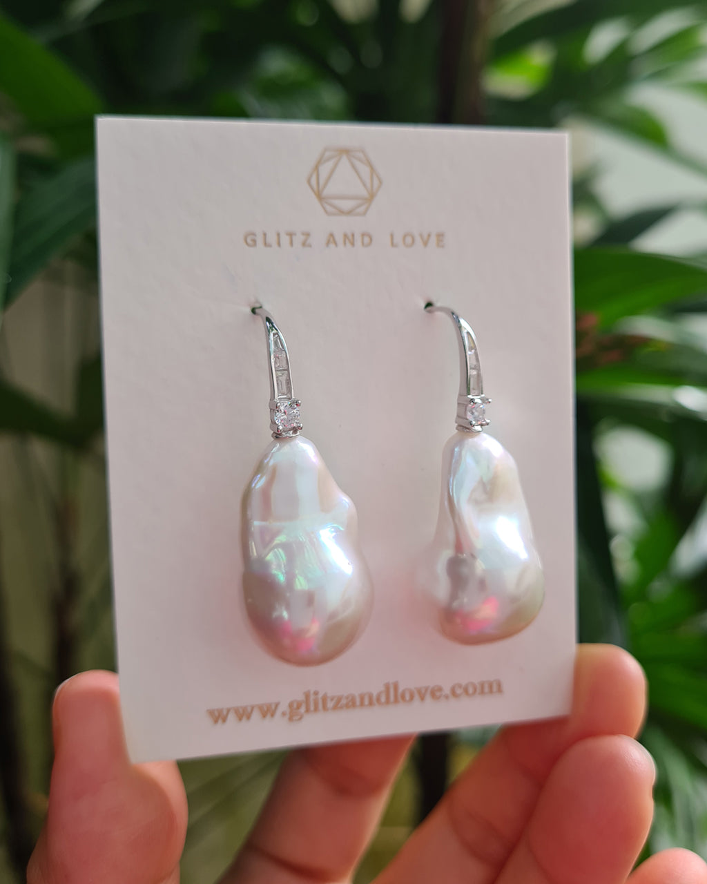 Statement Baroque Pearl Earrings Refined White Pearl Jewelry Glitz And Love