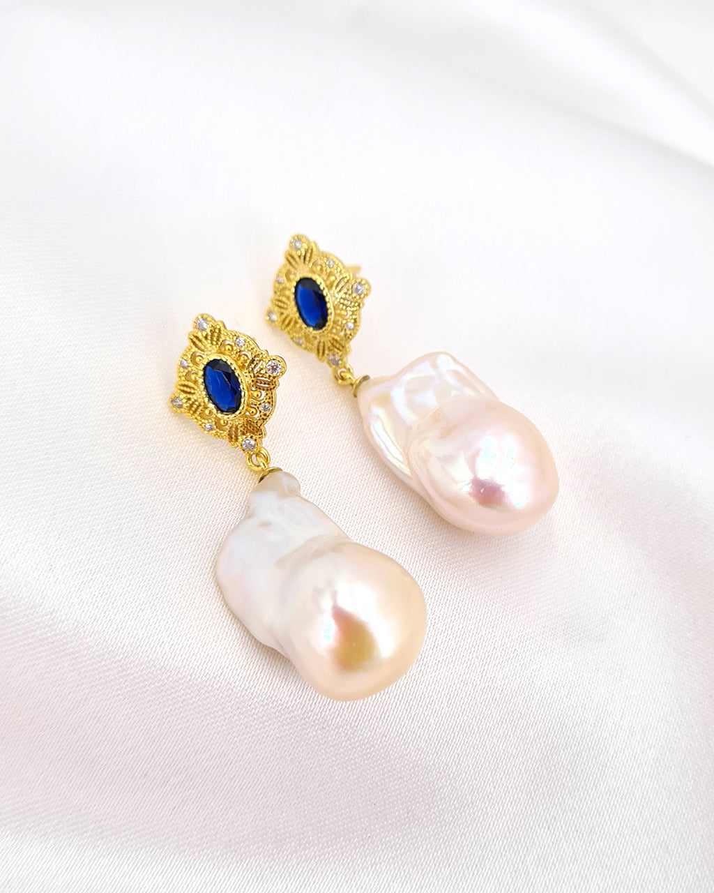 Large white pearl earrings hotsell