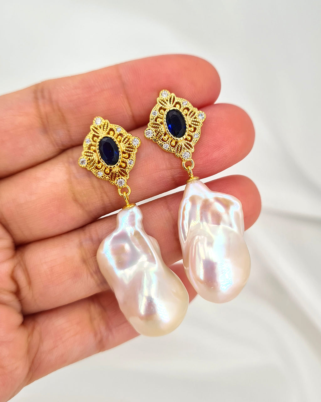 Pearl earrings baroque clearance