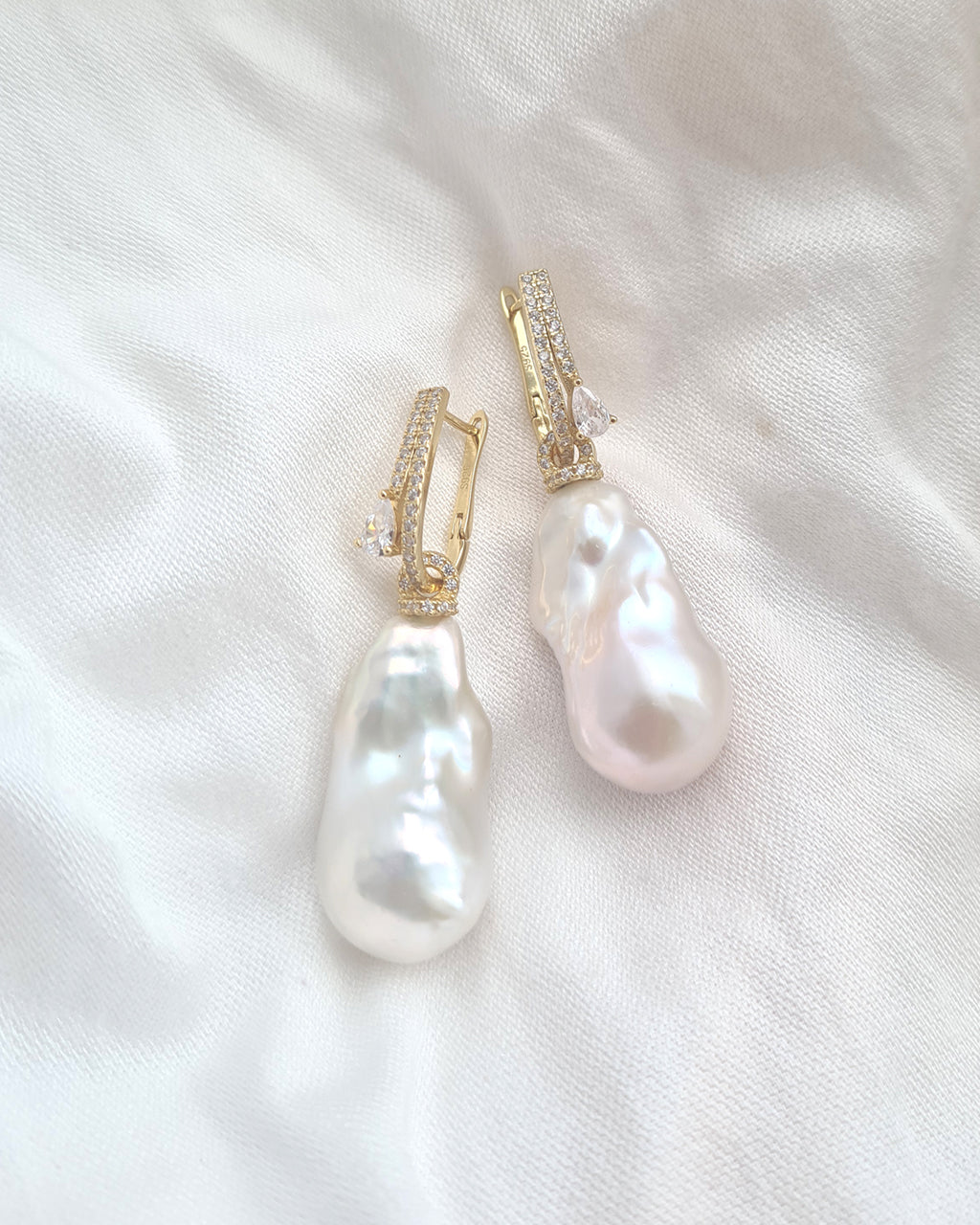 Extra large baroque pearl earrings top