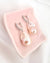 Large White Baroque Pearl Earrings - Olive Leaf Huggie Hoop Earrings