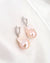 Large White Baroque Pearl Earrings - Olive Leaf Huggie Hoop Earrings