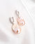 Large White Baroque Pearl Earrings - Olive Leaf Huggie Hoop Earrings
