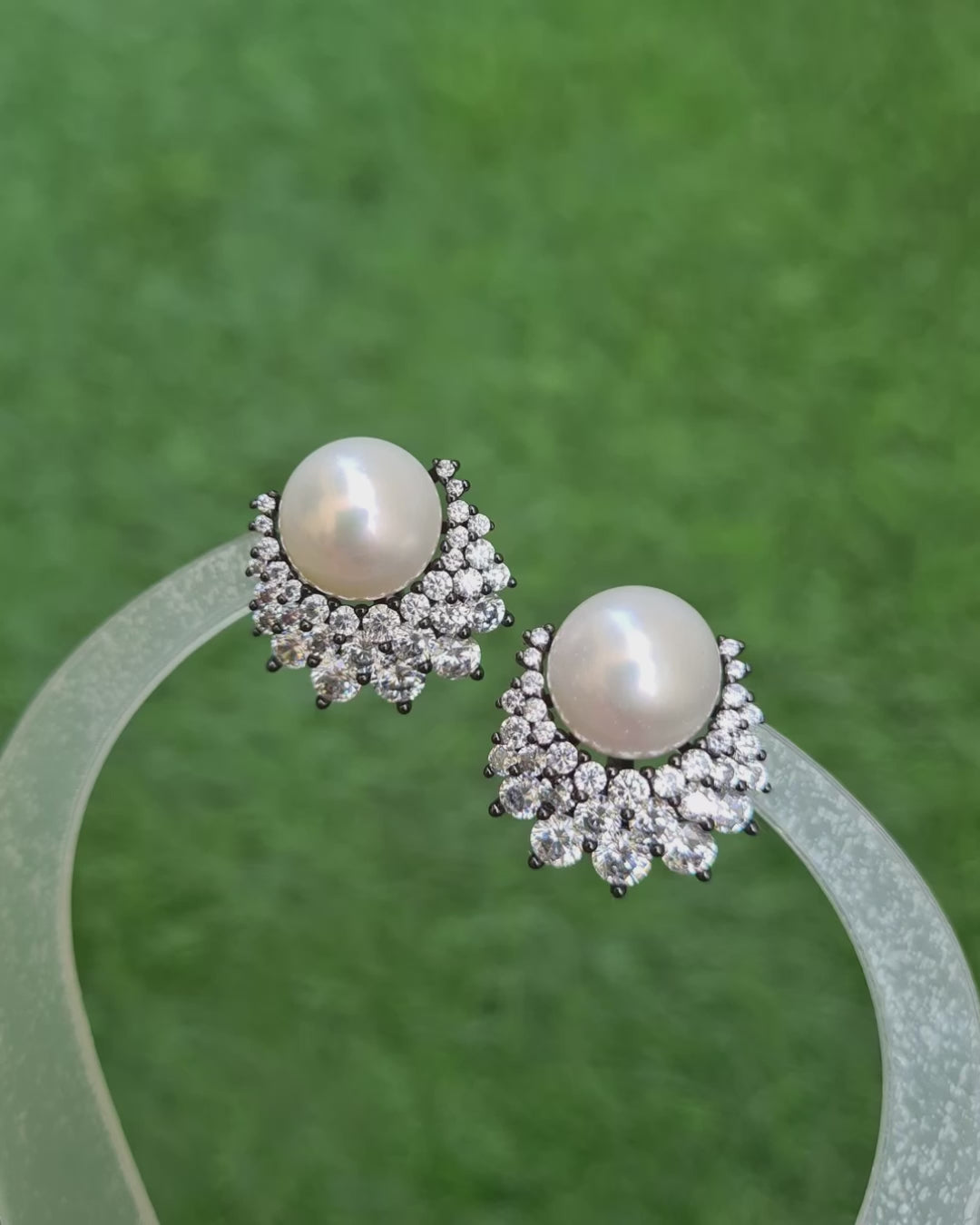 Freshwater Pearl Earrings - Cluster Latch Back Earrings