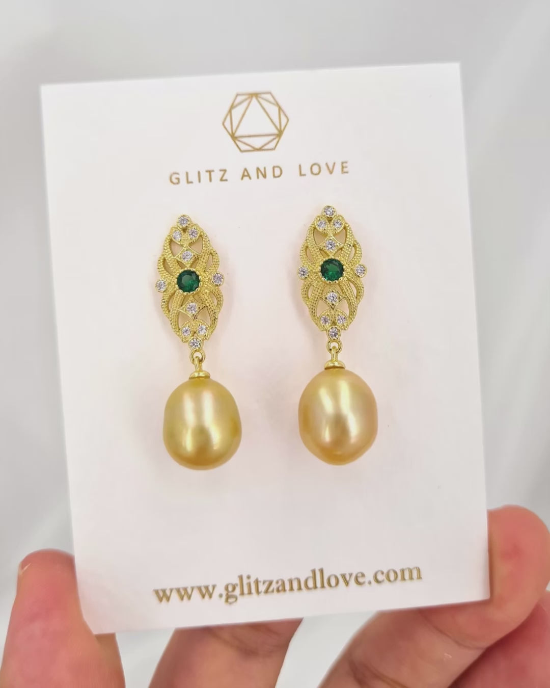 South Sea Pearl Earrings - Vintage Filigree Handmade Pearl Jewelry from Singapore