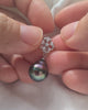 Tahitian Pearl Pendant Necklace - 10mm+ Green Purple Blue Teardrop | Modern Pearl Jewelry