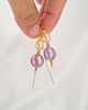 Pearl Earrings with Golden Peach and Purple Freshwater Pearl | Handmade in Singapore