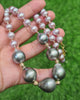 Tahitian Pearl Necklace with Grey Tahitian Pearl and Freshwater Pink Pearl | Handmade in Singapore