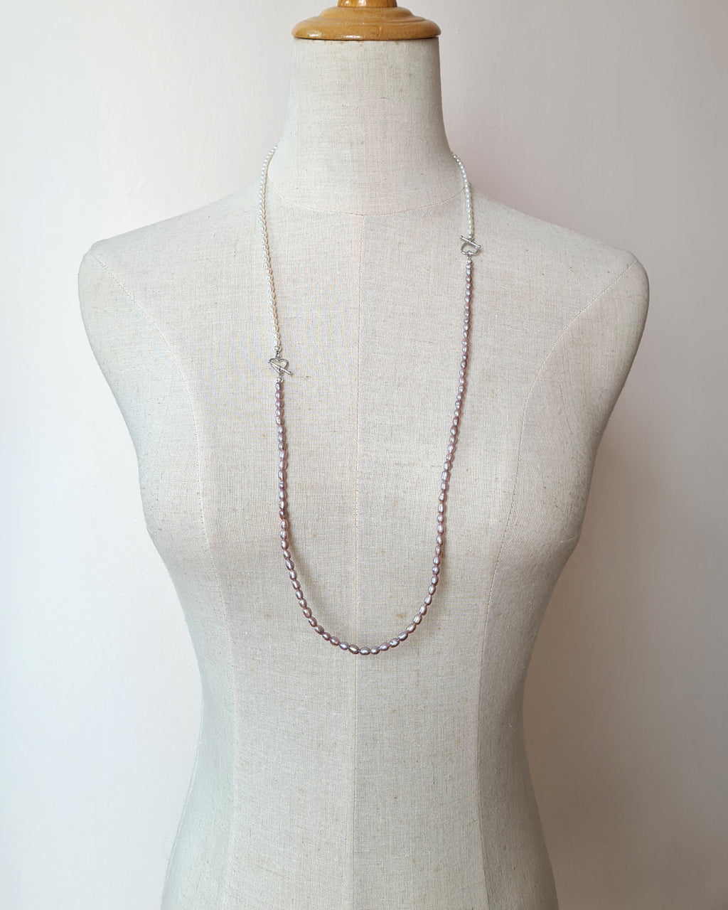 Tiny Pearl Necklace - Lavender Purple Stackable Necklace Jewelry