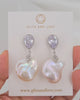 Statement White Baroque Pearl Teardrop Crystal Earrings | Wedding Brides Pearl Jewelry