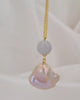 Pink Baroque Pearl & Jade Gold Necklace - Minimalist & Elegant
