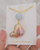 Metallic Baroque Pearl & Jade Gold Necklace - Minimalist & OOAK