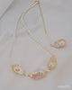 Light Metallic Pink Baroque Pearl Backdrop Necklace | White Pearl | Bride Modern Classy Wedding Pearl Jewlery 
