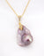 Baroque Pearl Pendant Gold Necklace - Metallic Purple - Wedding Bridal Jewelry for Brides and Bridesmaids | Singapore