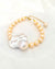 Elegant White Baroque Pearl Statement Bridal Bracelet - Pink Gold Pearl Wedding Jewelry for Modern Brides and Bridesmaids
