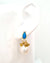 Classy Gemstone Cluster & Metallic White Edison Pearl Earrings - Blue Chalcedony | Modern Wedding Pearl for Brides