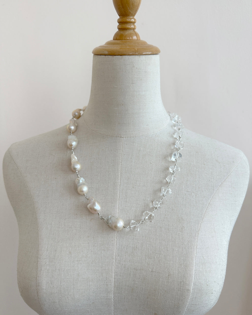 White Rhodium Finish Chunky Crystal Necklace Design by Rhea at Pernia's Pop  Up Shop 2024