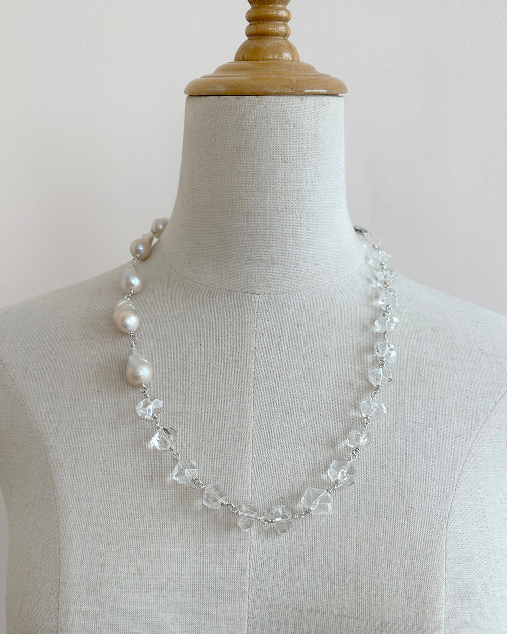 Buy Bridal Pearl Necklace, Wedding Rhinestone Necklace, Bridal Pearl Jewelry,  Bridal Crystal and Pearl Necklace, Statement Necklace, ROSELANI Online in  India - Etsy