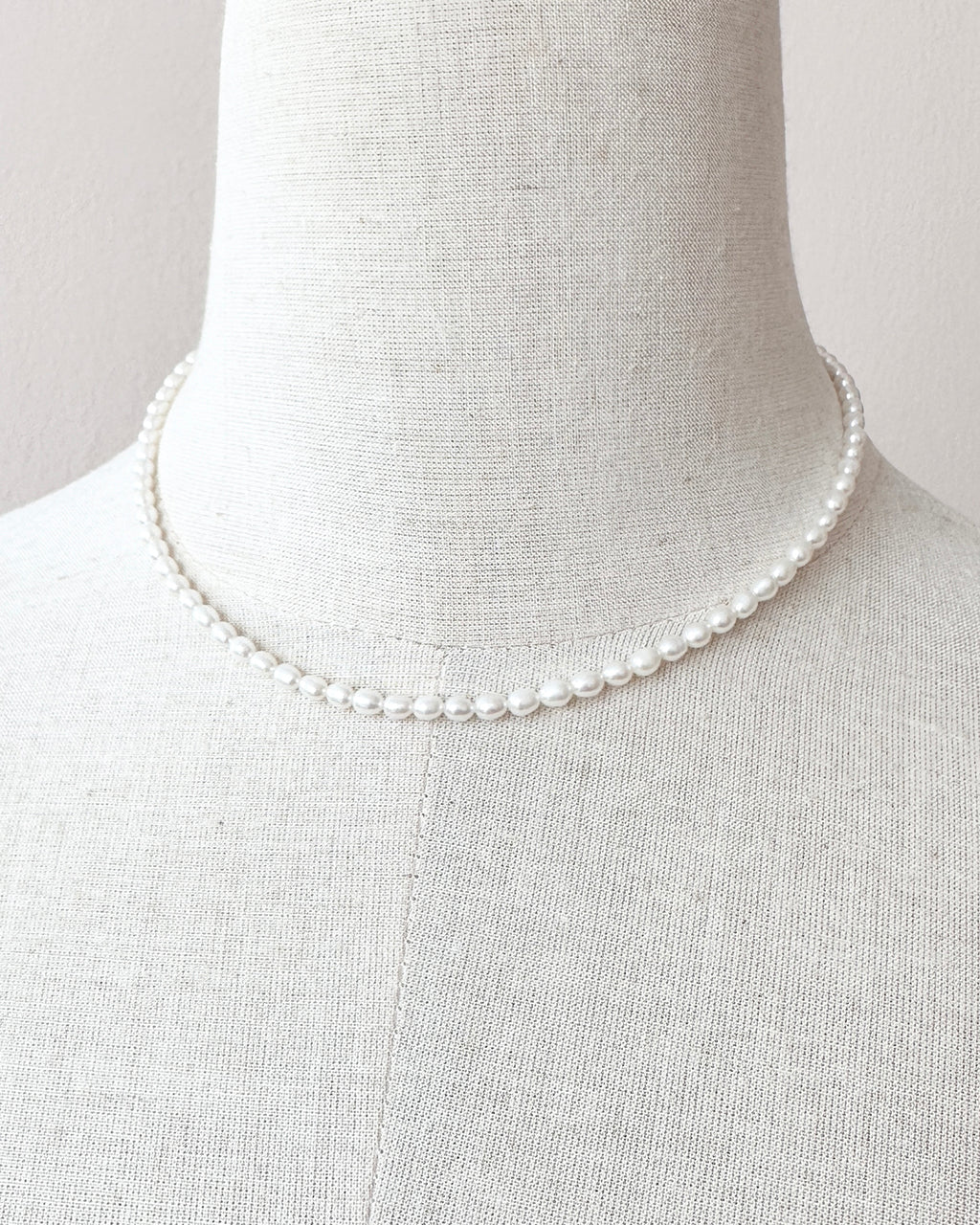 Tiny Pearl Necklace - White Freshwater Pearl Jewelry