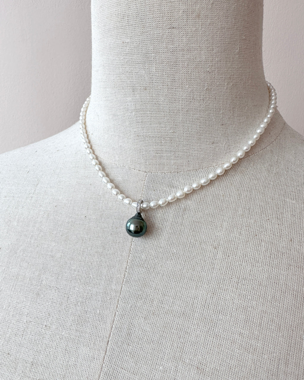 Tiny Pearl Necklace - White Freshwater Pearl Jewelry