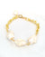 Gold Filled Hardware Link x Metallic White Large Keshi Baroque Pearl Statement Bracelet