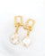 Hardware Link x Metallic White Large Keshi Baroque Pearl Statement Earrings