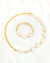 Gold Filled Hardware Link x Metallic White Large Keshi Baroque Pearl Statement Necklace