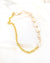Gold Filled Hardware Link x Metallic White Large Keshi Baroque Pearl Statement Necklace