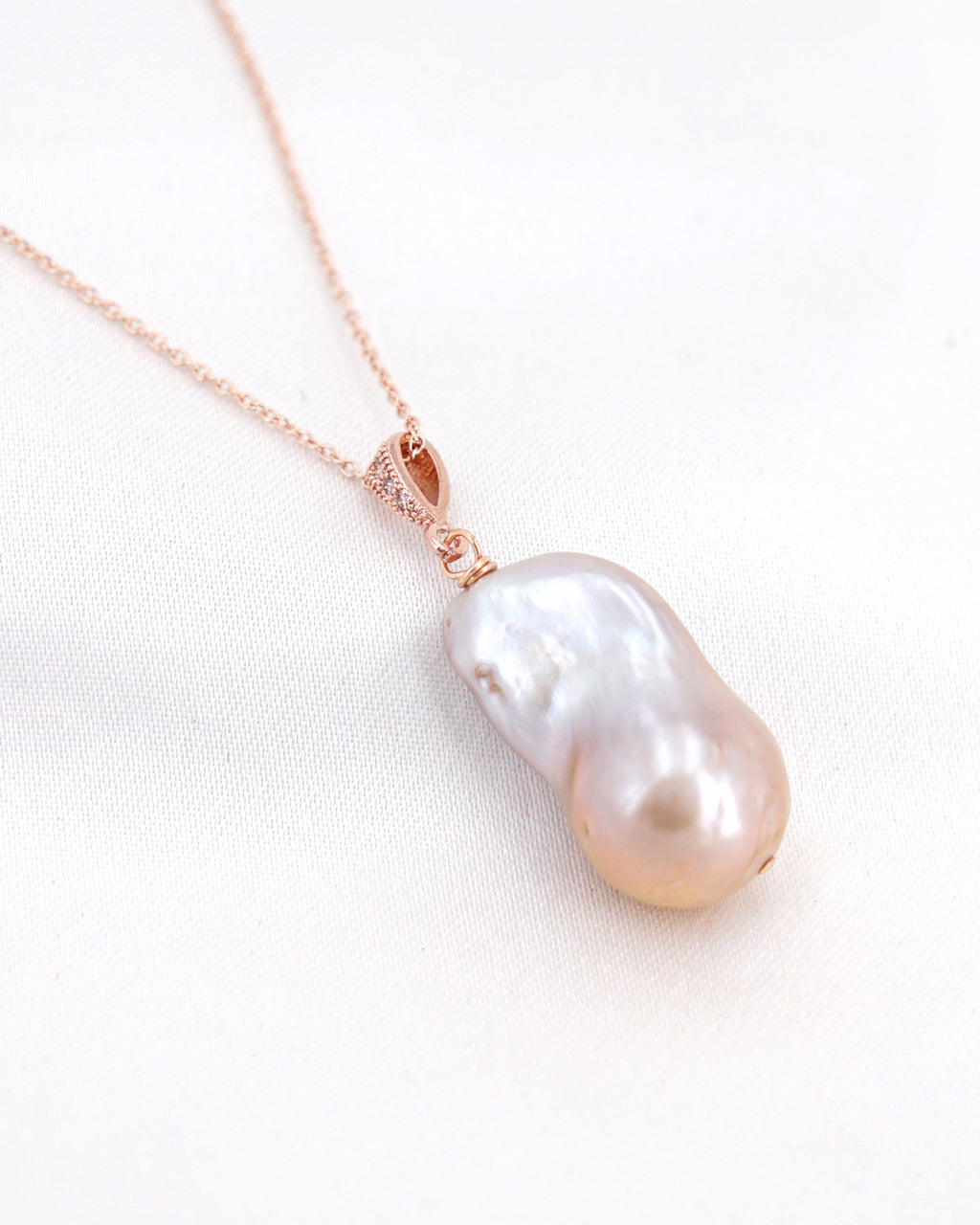 Baroque Pearl Pendant Necklace - Simple - Wedding Bridal Jewelry for Brides and Bridesmaids | Singapore