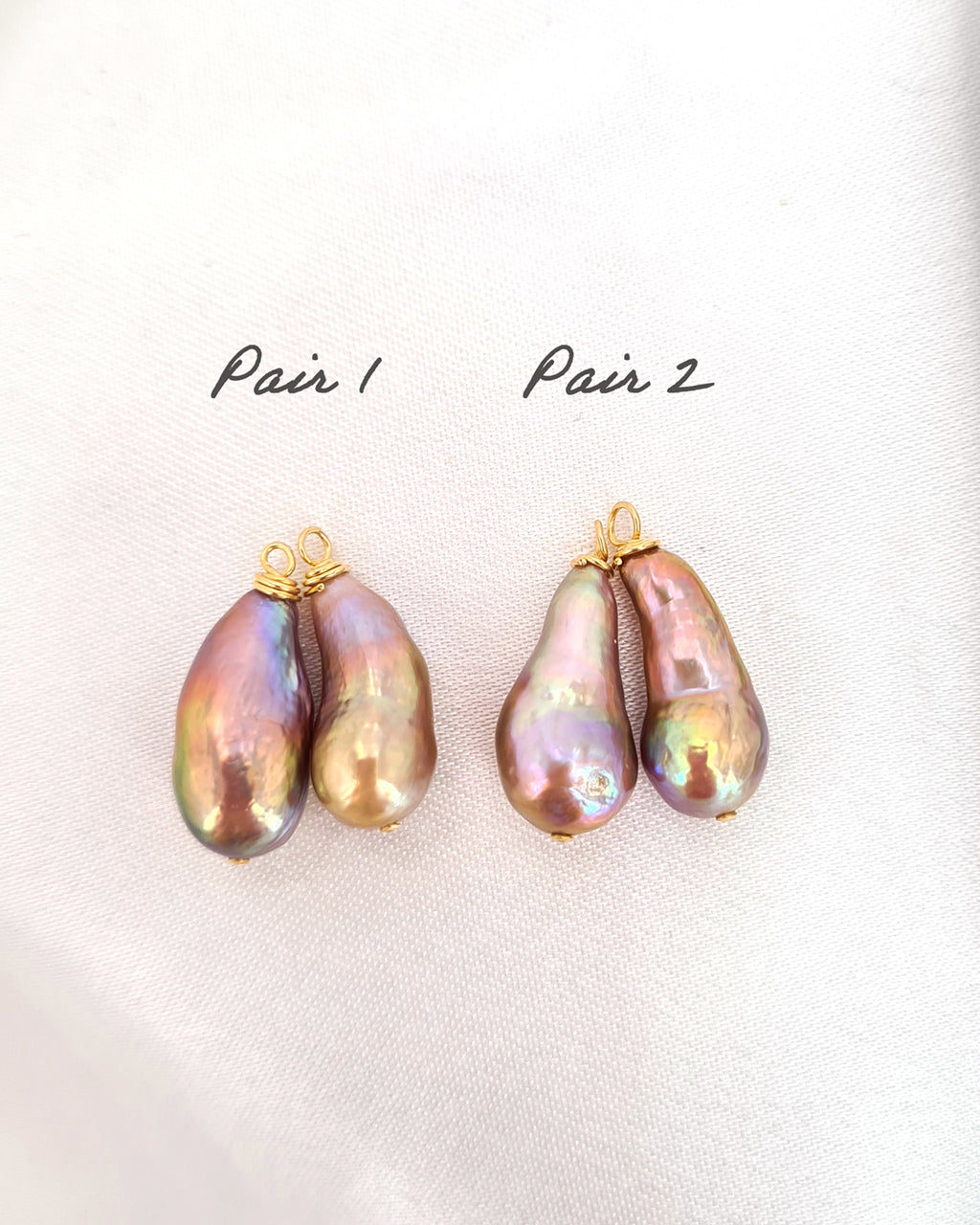 Metallic Baroque Pearl Threader Earrings | Freshwater Pearl Jewelry