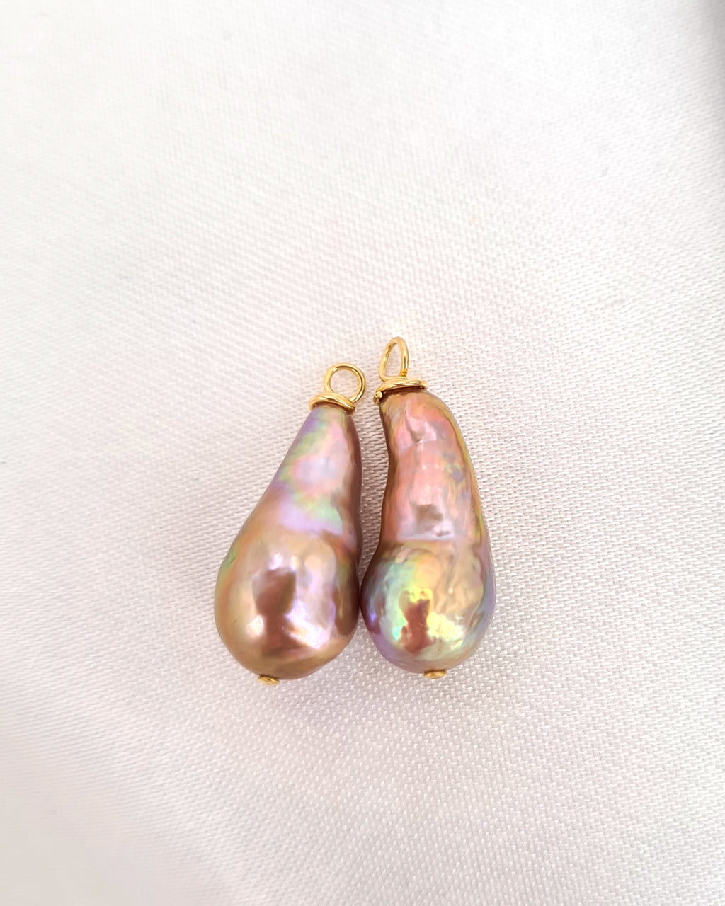 Metallic Baroque Pearl Threader Earrings | Freshwater Pearl Jewelry