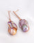 Purple Baroque Pearl Earrings - Sleek Bar Post - Wedding Bridal Jewelry for Brides and Bridesmaids | Singapore