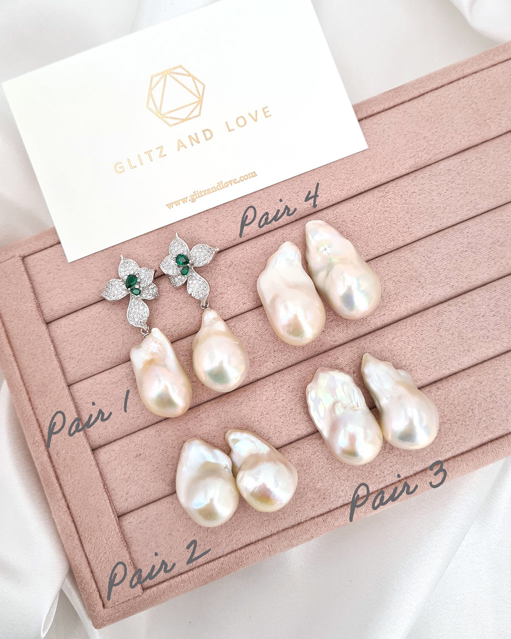 White Baroque Pearl Floral Earrings - 925 Sterling Silver | Freshwater Pearl Jewelry