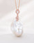 Baroque Pearl Pendant Rose Gold Necklace - White - Wedding Bridal Jewelry for Brides and Bridesmaids | Singapore
