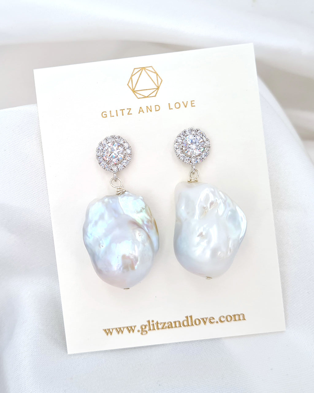 Baroque Pearl Jewelry |  Vintage Filigree White Baroque Pearl Earrings