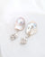 Baroque Pearl Jewelry | Statement Spiral Baroque Pearl Earrings - Icy White