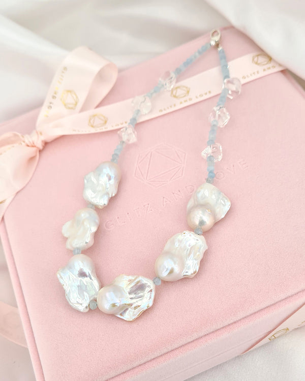 Boho pearl necklace cheap