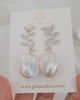 Baroque Pearl Earrings Jewelry - Olive Leaf Vine Icy White